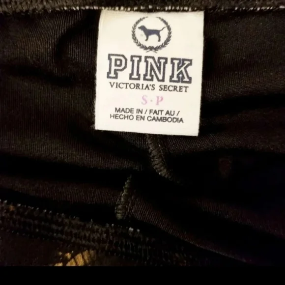 Victorias Secret PINK black lace print leggings - Picture 2 of 4